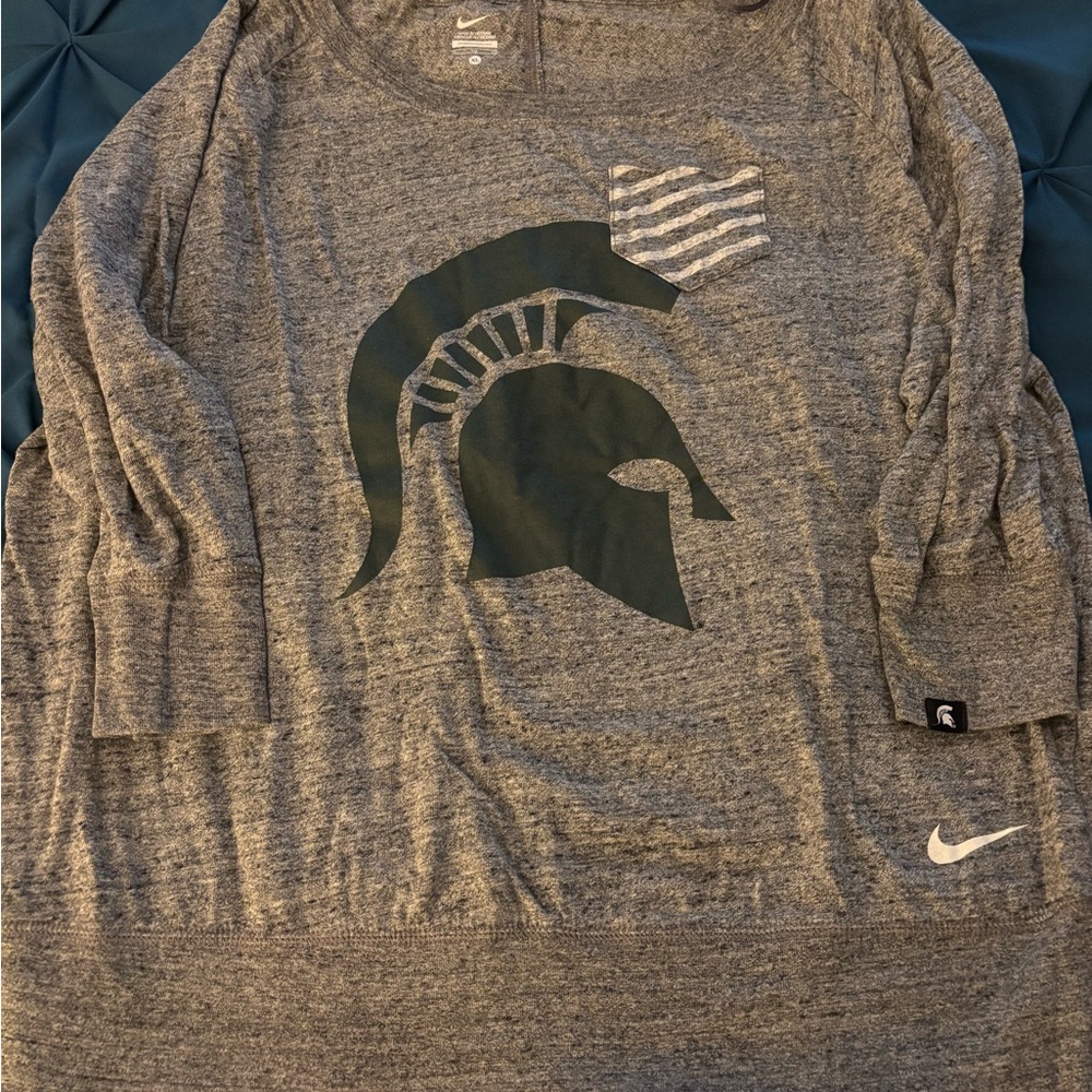 Nike Heather Gray Spartan 3/4 Sleeve Shirt